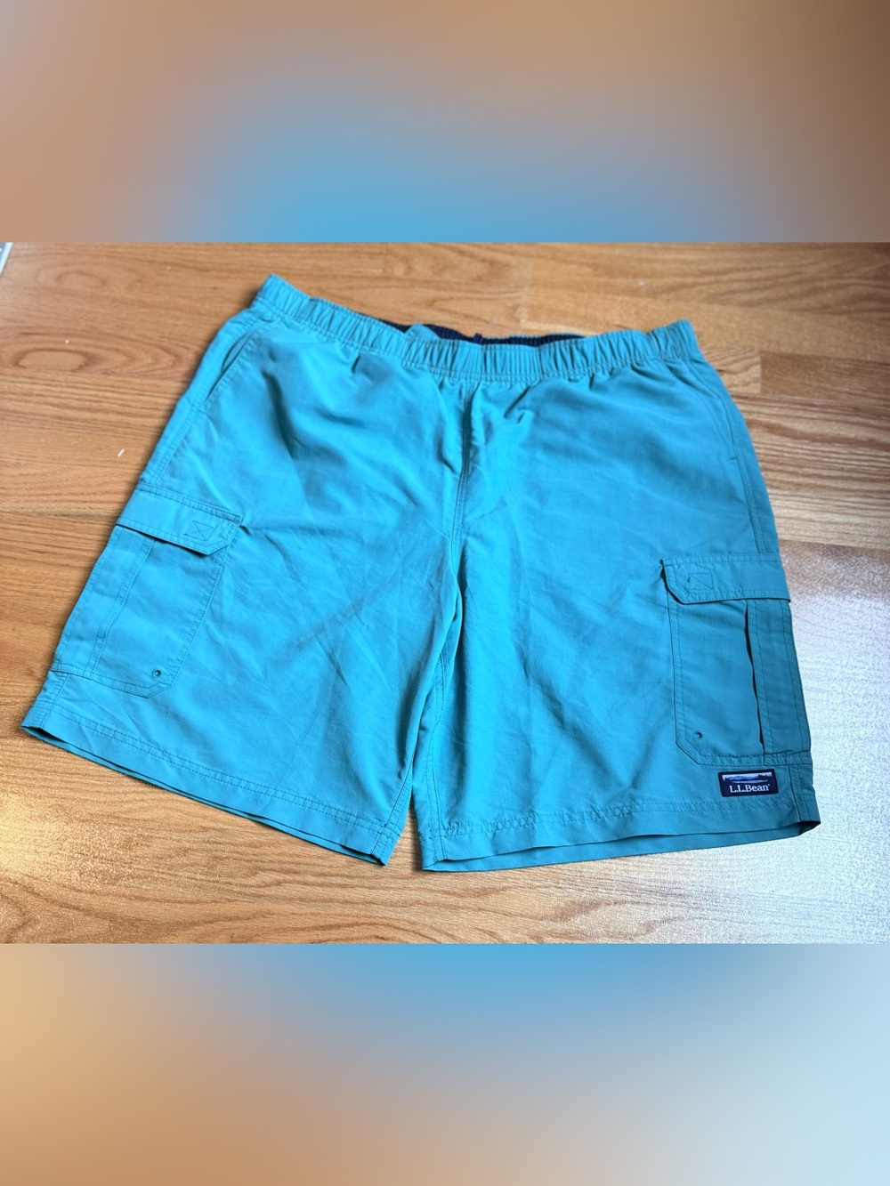 L.L. Bean Supplex Sport Short in Blue-Green-NWT